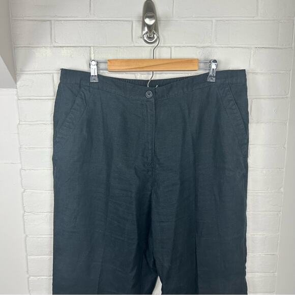 L.L.Bean 100% Linen Black Classic Fit Pants Size 18 - Picture 4 of 10